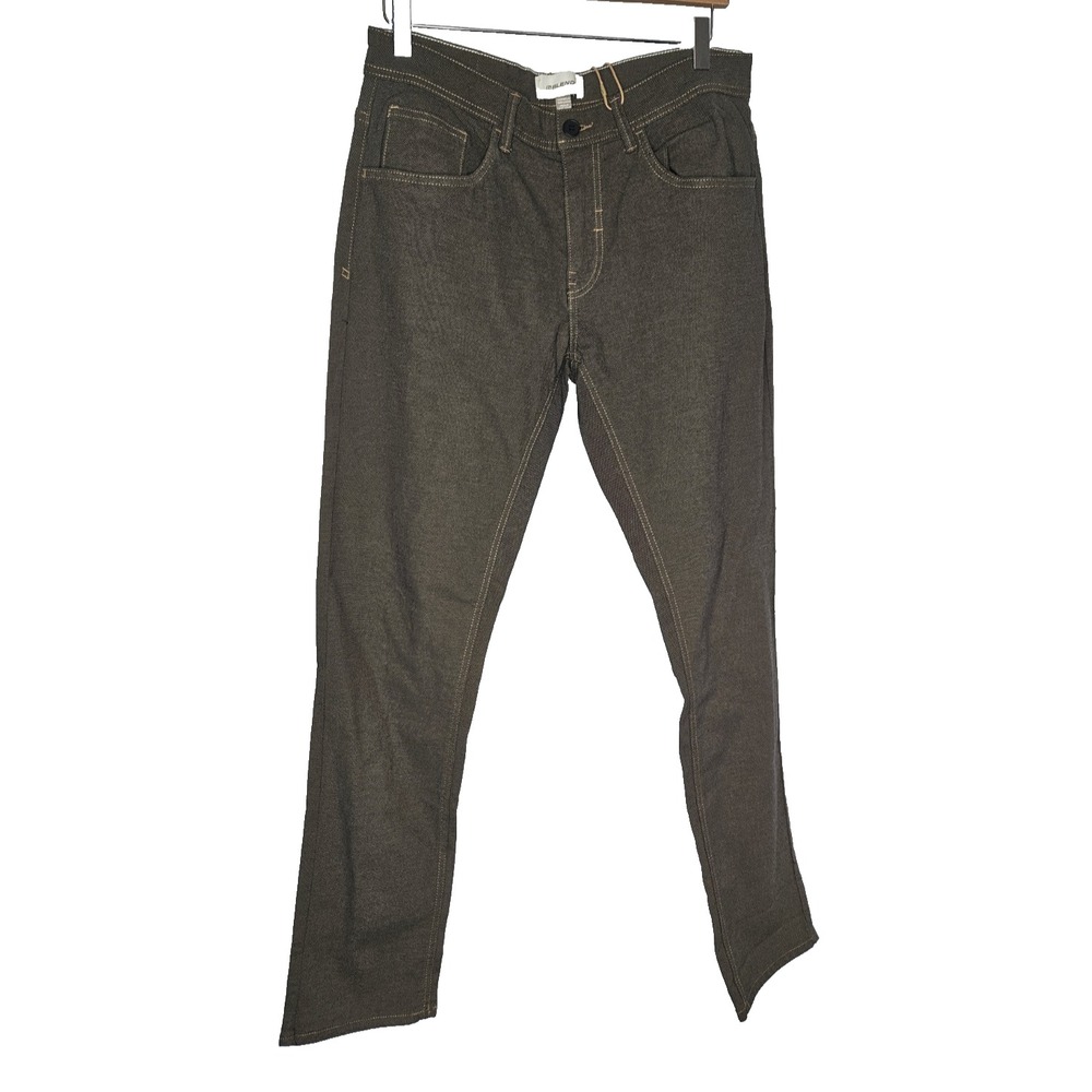 BLEND men’s BHEdford stretch pants, size W32/L32, in a textured black and gray
